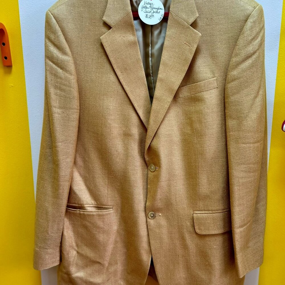 Vintage Irvine Park Yellow Herringbone 2-Button Blazer